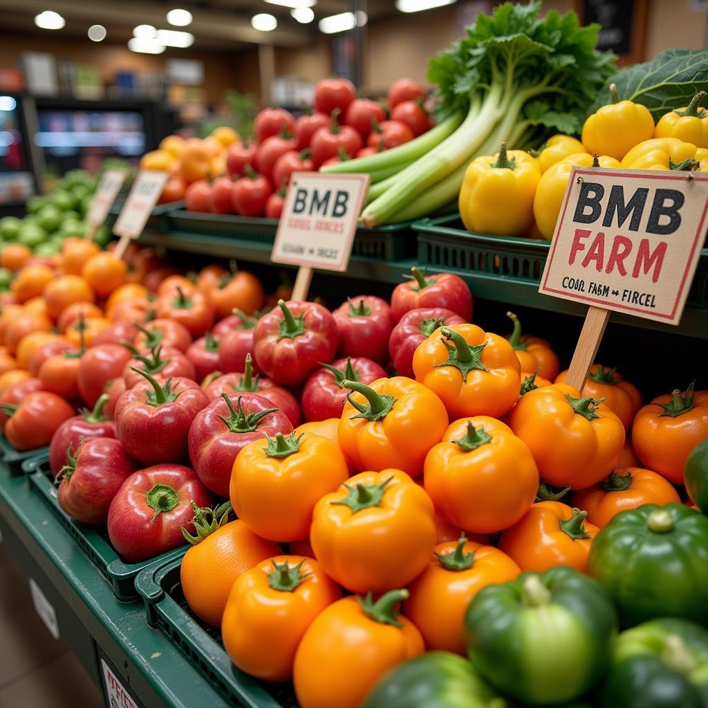 Fresh, locally sourced produce at a BMB food store