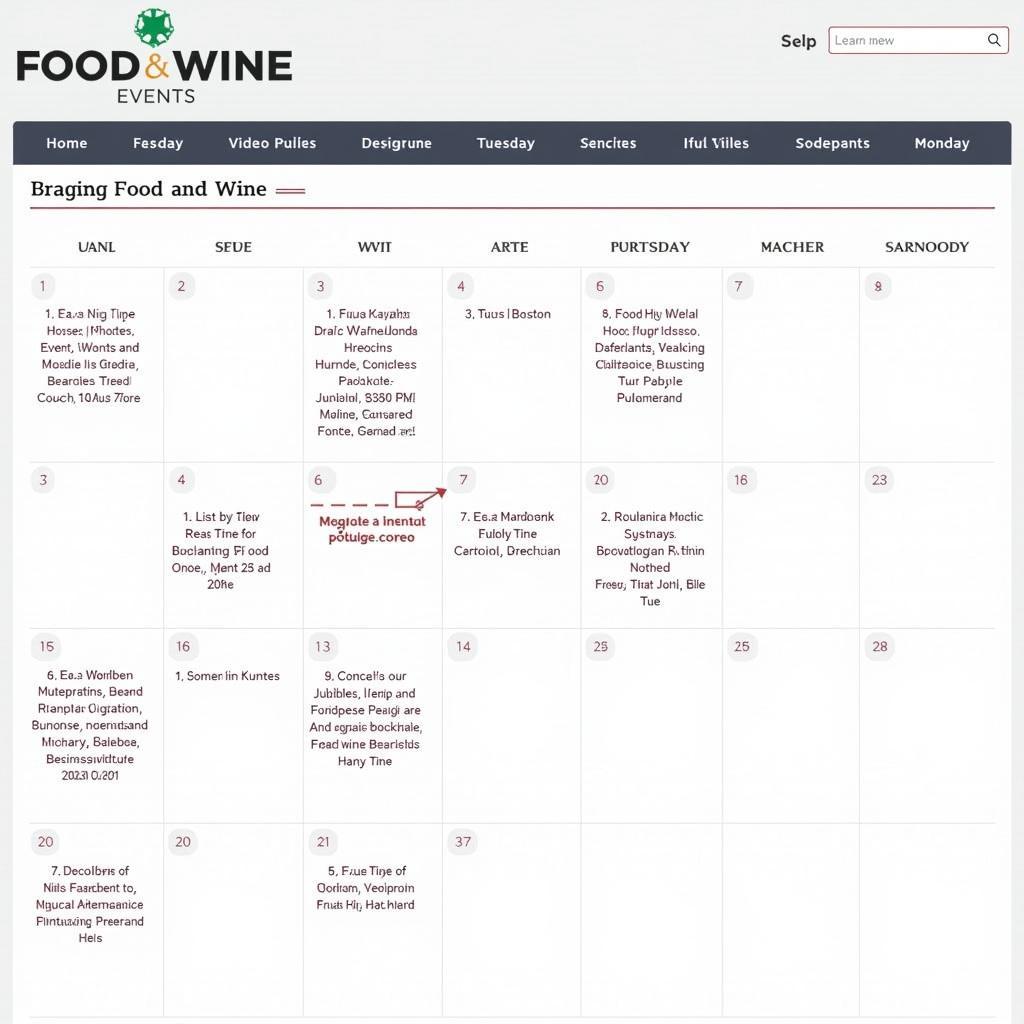 Boston Food and Wine Festival Event Calendar