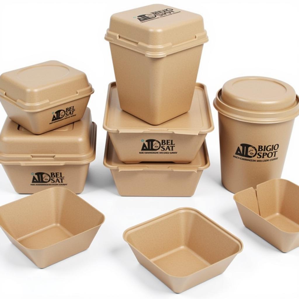 Branded takeout food containers with custom logo