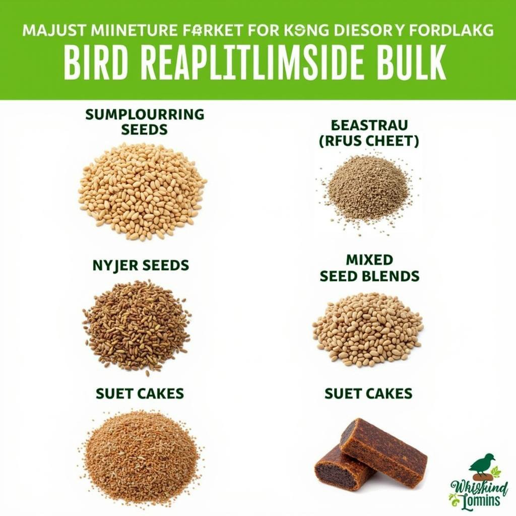 Different types of bulk bird food available