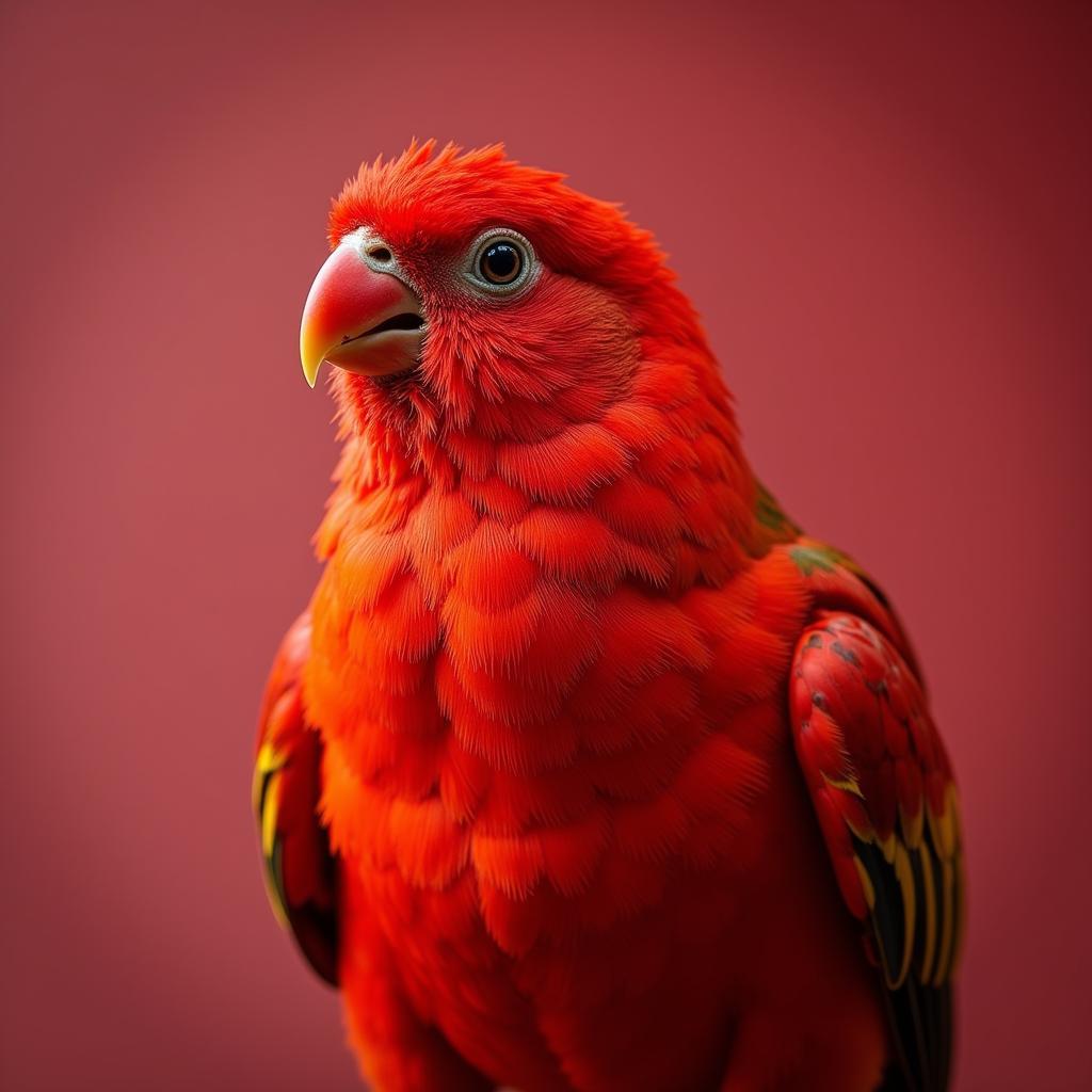 Canary Showing Vibrant Red Plumage