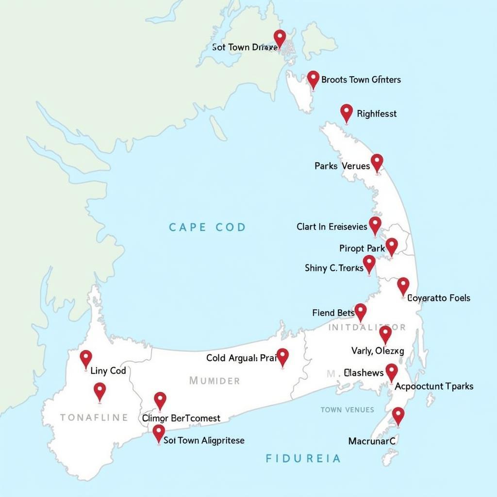 Cape Cod food truck locations: A map showing popular spots for food trucks on Cape Cod, including beaches, parks, and town centers.