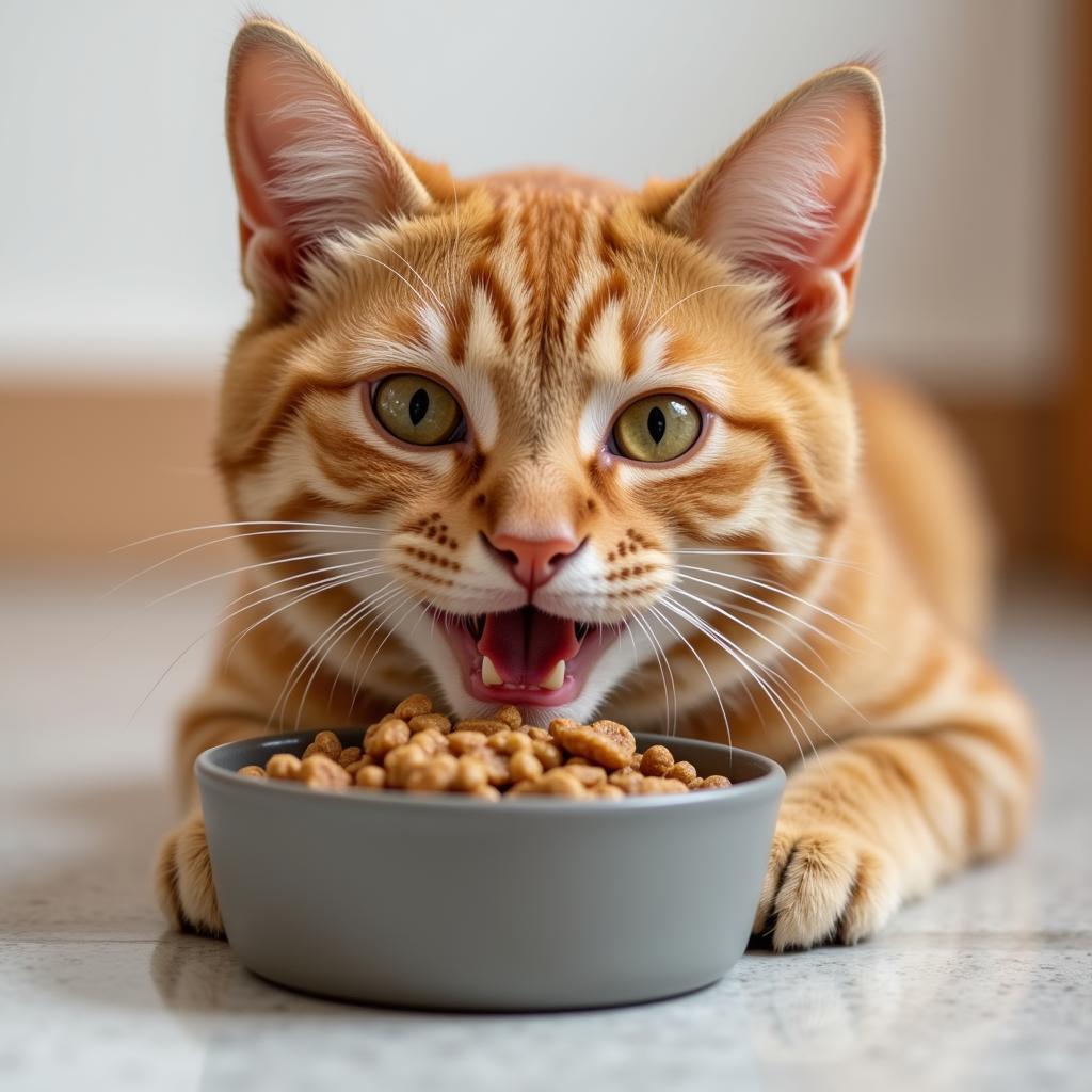 Cat Enjoying an Anti-Inflammatory Diet