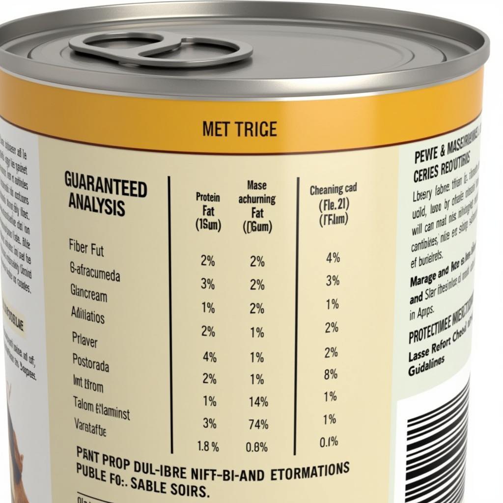 Analyzing a Cat Food Can Label