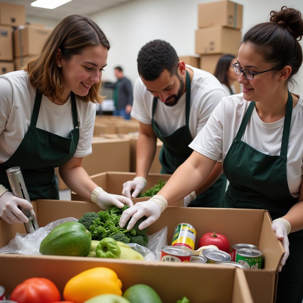 Volunteers at the Catholic Charities Winter Haven Food Pantry