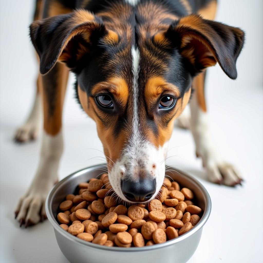 Cattle Dog Enjoying Premium Kibble