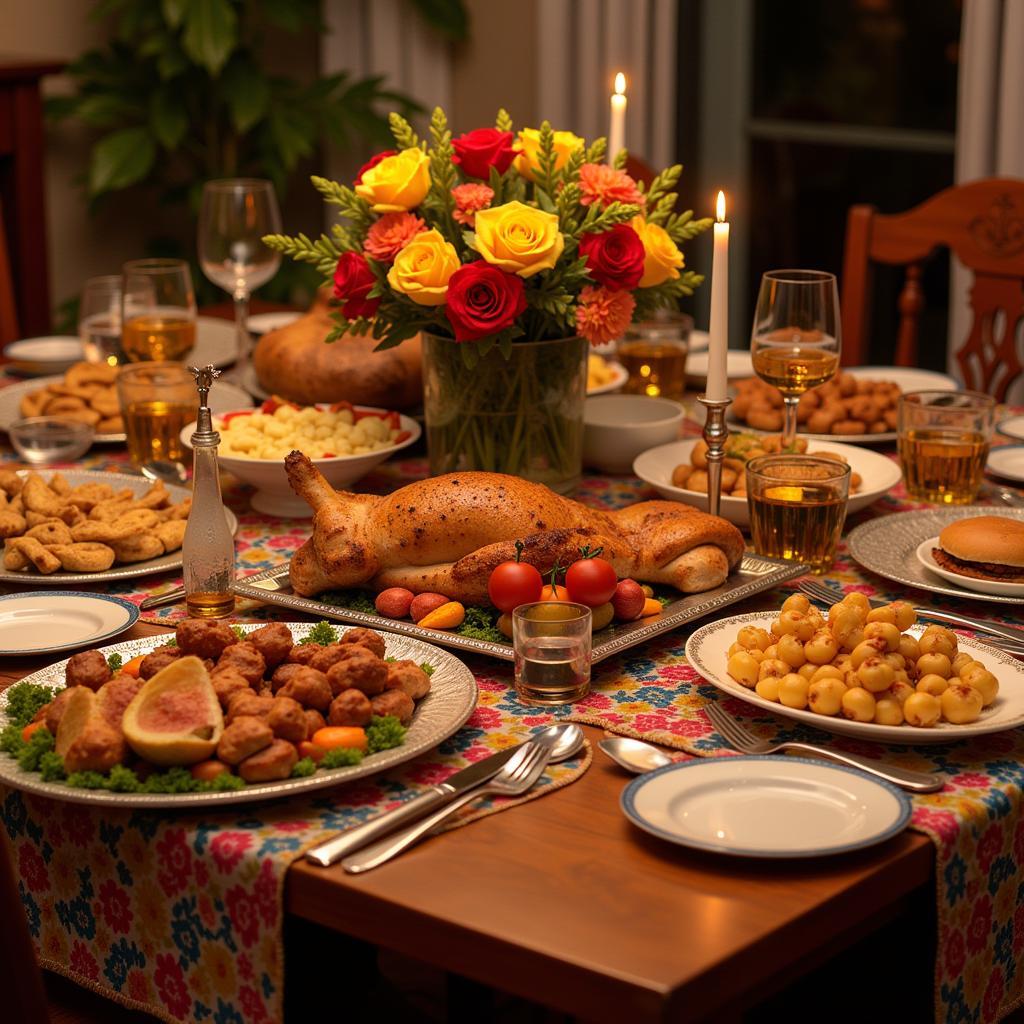 Celebration Food Table Setting