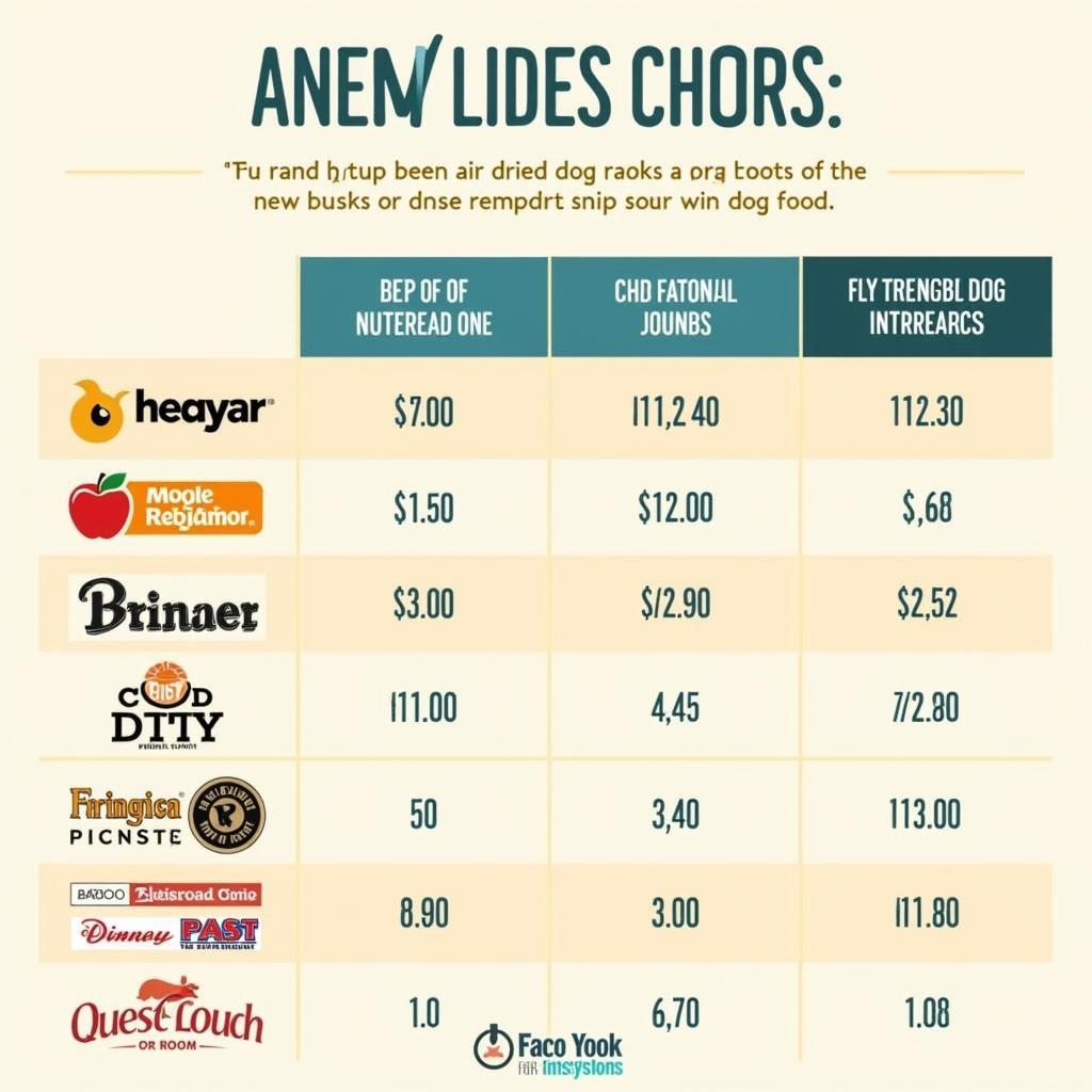 Cheapest Air Dried Dog Food Comparison Chart