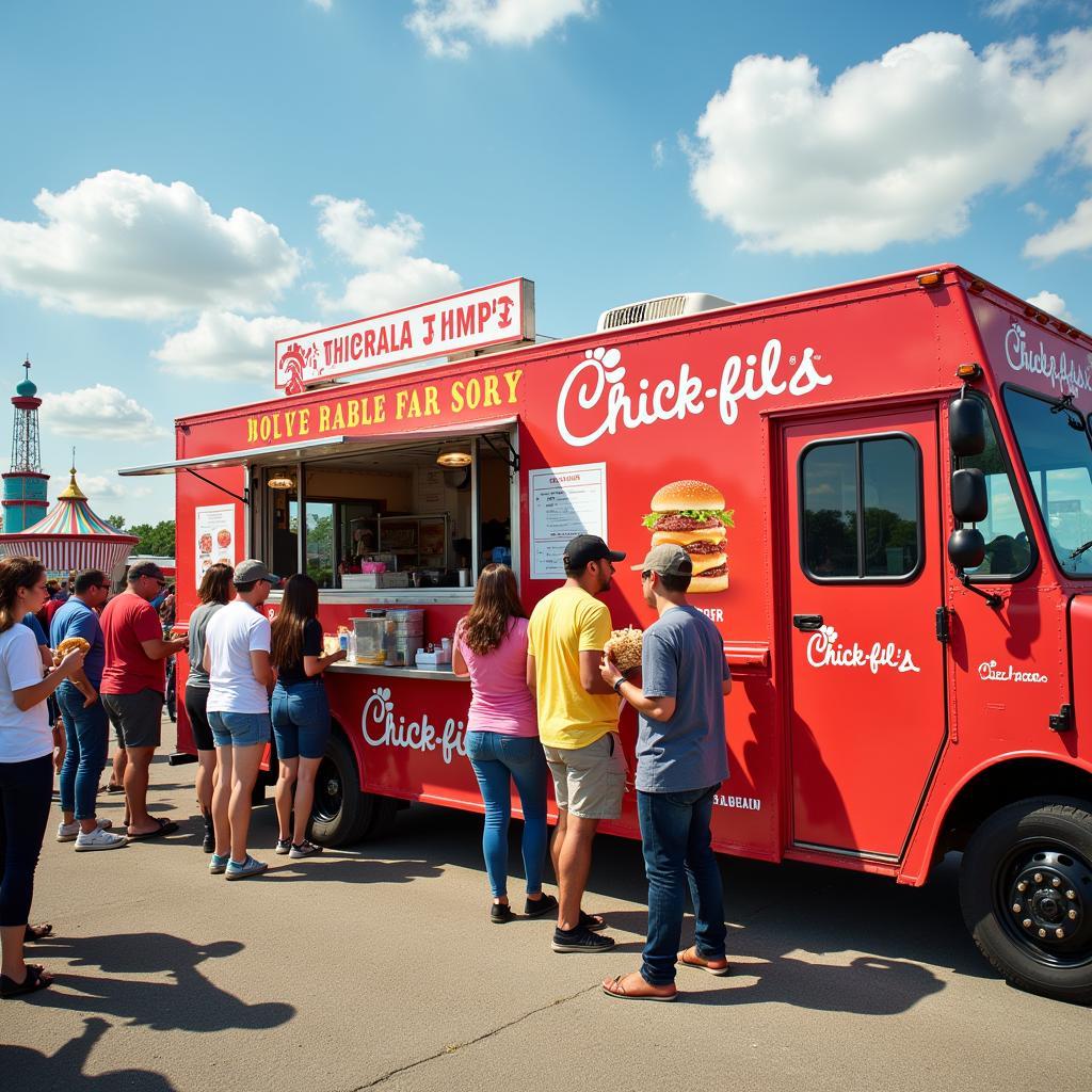 Chick-fil-A Food Truck Serving Customers at the Iowa State Fair