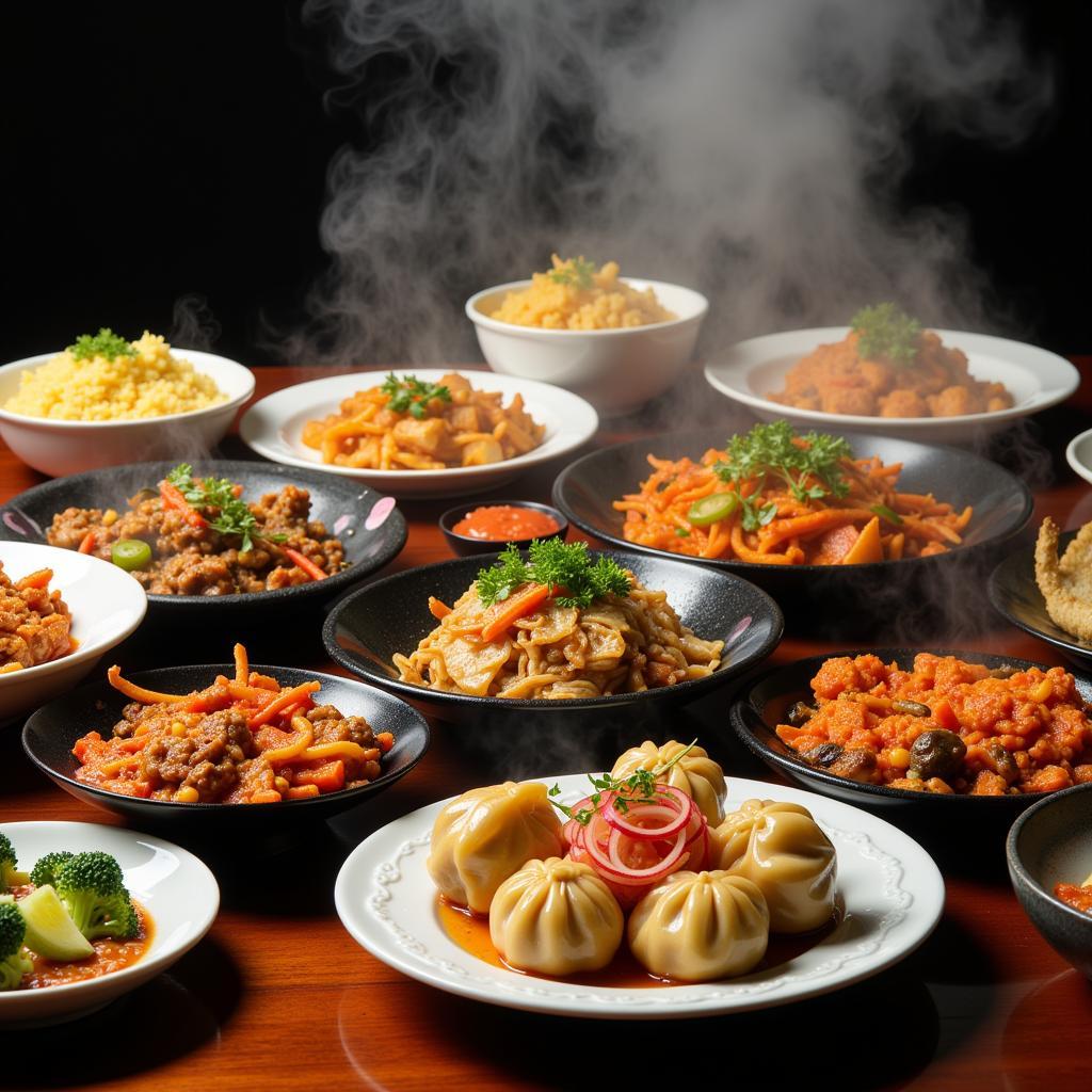 A Vibrant Spread of Chinese Dishes