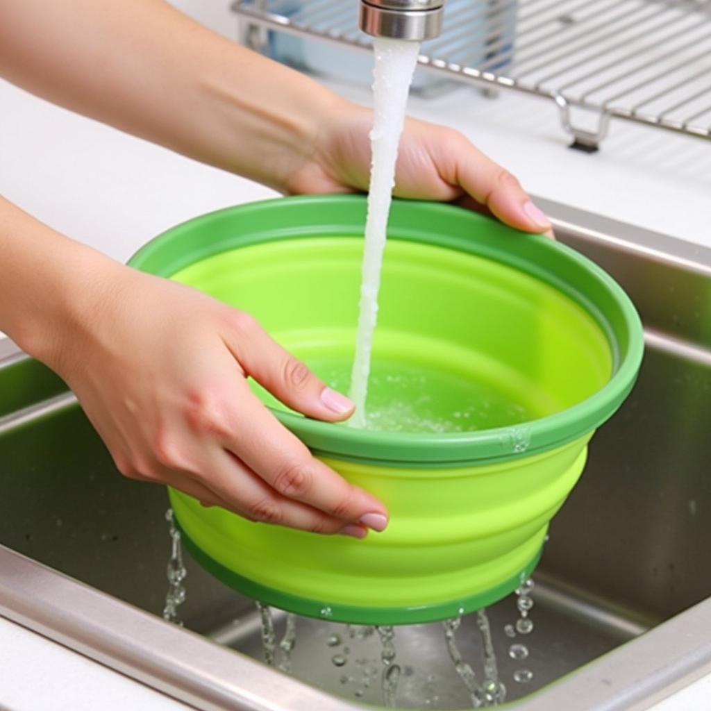 Cleaning a Collapsible Dog Bowl