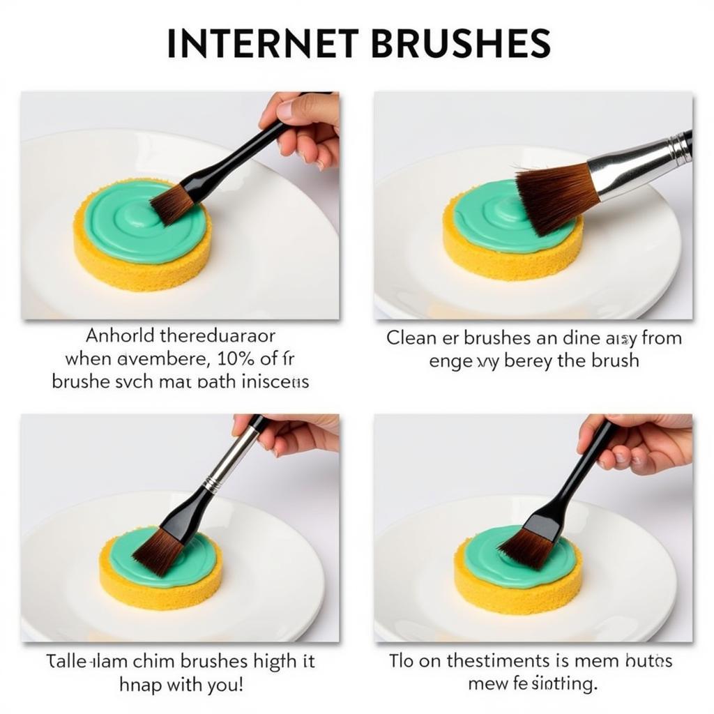 Cleaning brushes after using edible food paint