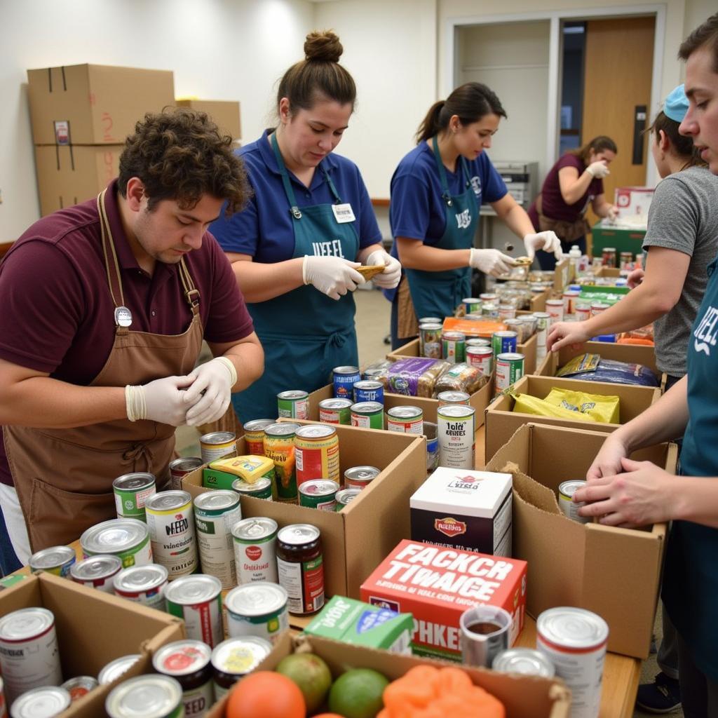 Volunteers Sorting Food at Clearwater Food Bank