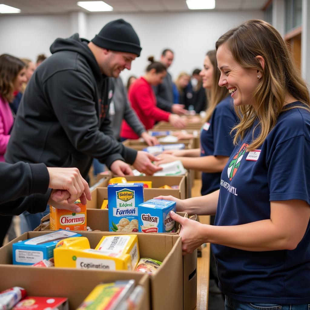 Food distribution at Colfax Food Bank