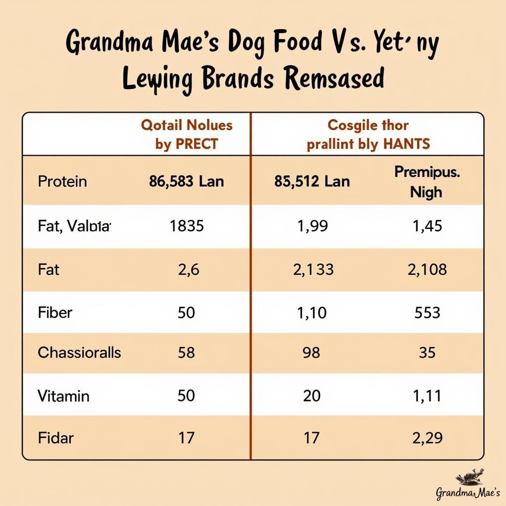 Comparing Grandma Mae's with Competitors