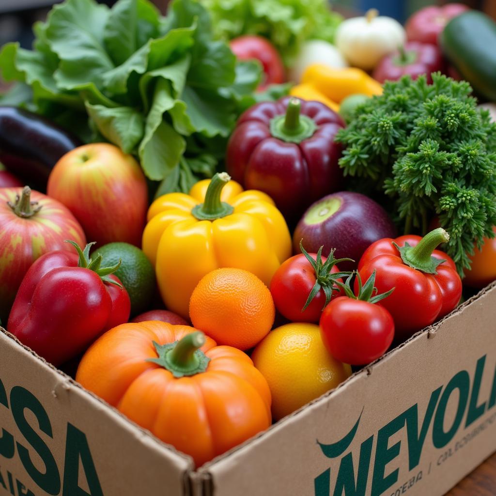 CSA Box Filled with Fresh Local Produce