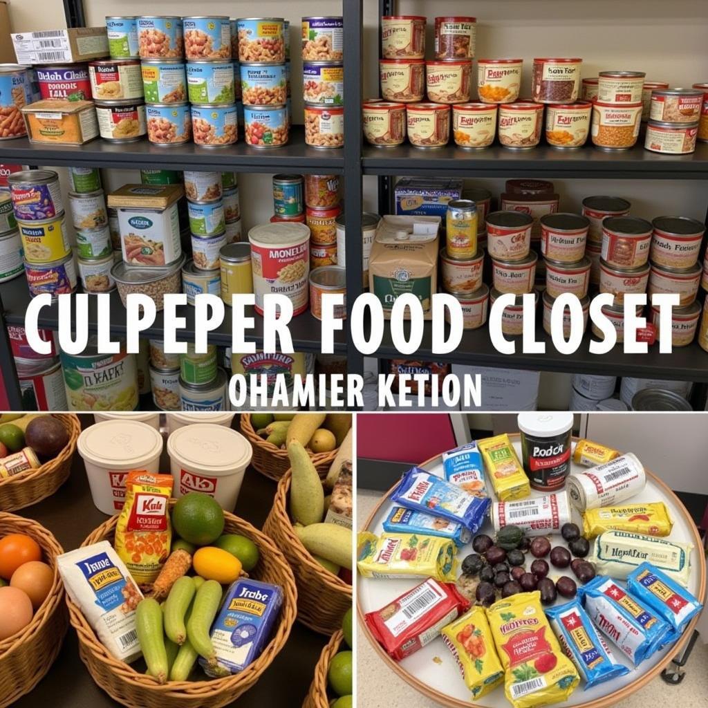 Various food donations at the Culpeper Food Closet