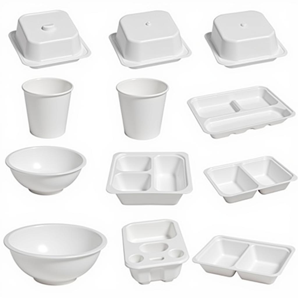 Various Shapes and Sizes of Dart Foam Food Containers