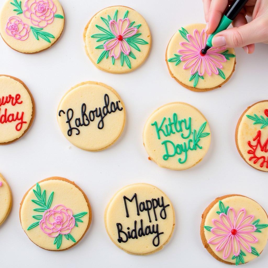 Decorated Cookies with Food Coloring Pens