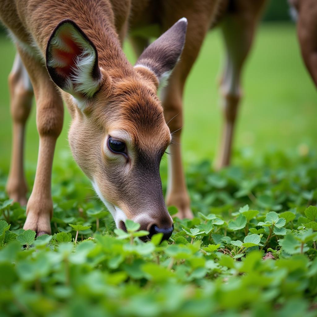 Deer Enjoying a Lush Food Plot