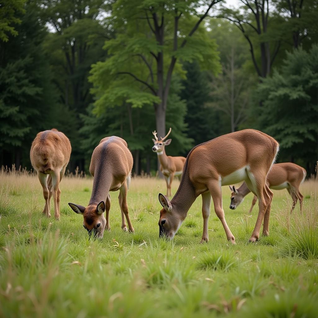 Deer on a Thriving Food Plot