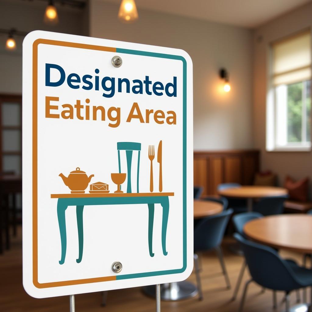 Designated Eating Area Sign