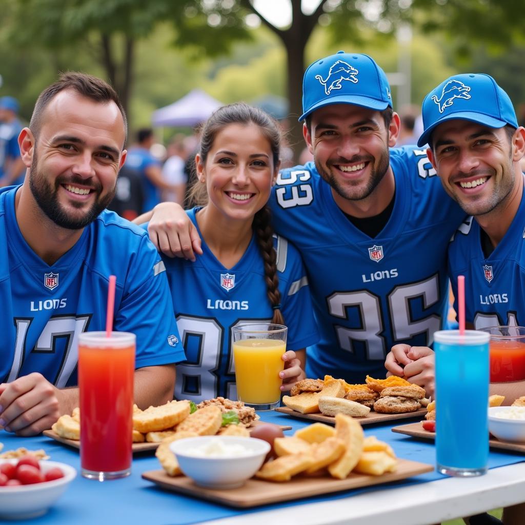 Detroit Lions Fans Enjoying Healthy Tailgate Food