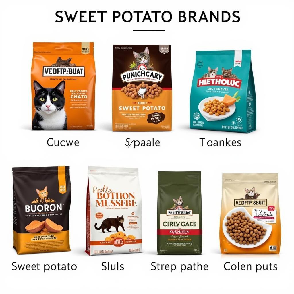 Different Brands of Cat Food with Sweet Potato