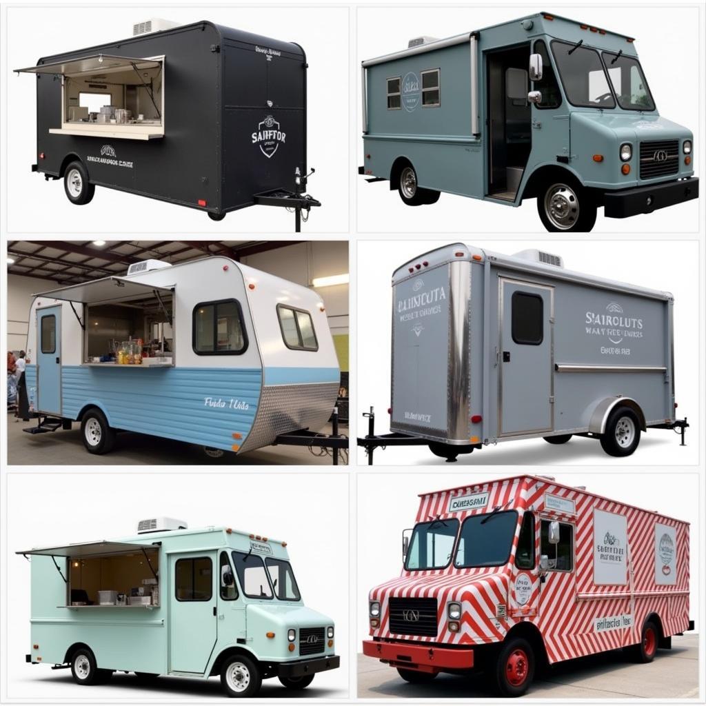 Variety of food trucks for sale in Cleveland, Ohio, showcasing different sizes and styles.