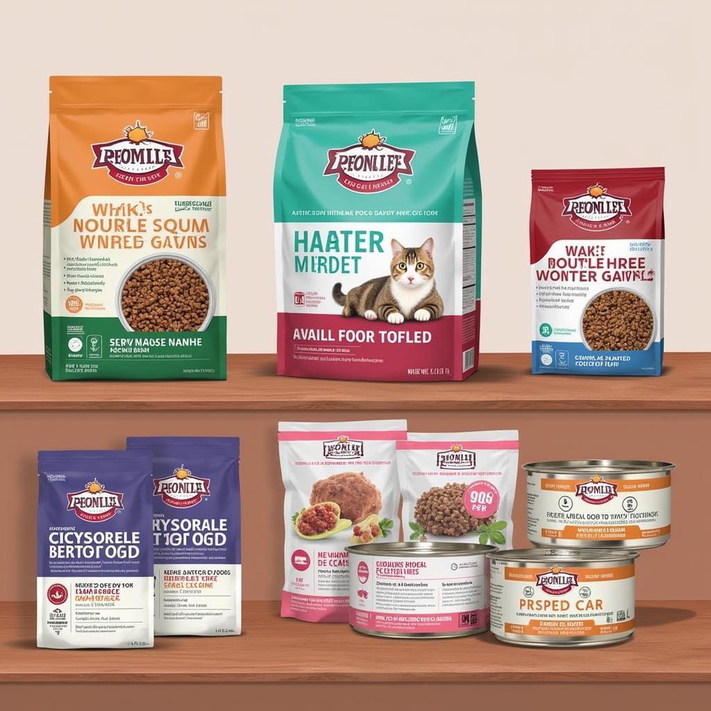 Various types of lamb and rice cat food available on the market