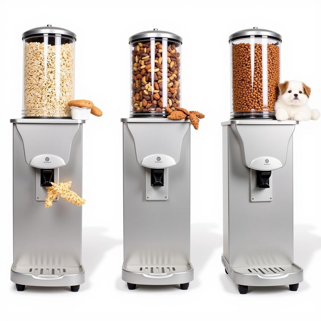 Various bulk dry food dispensers on display