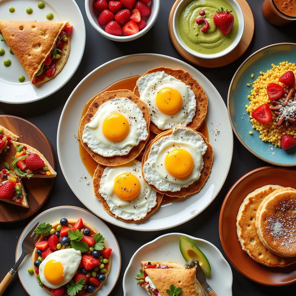 A table showcasing diverse and delicious breakfast options