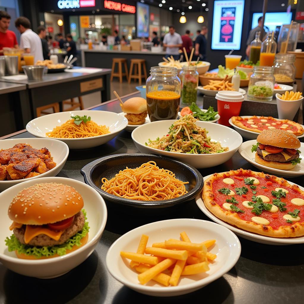 Diverse Cuisines at a City Center Food Court