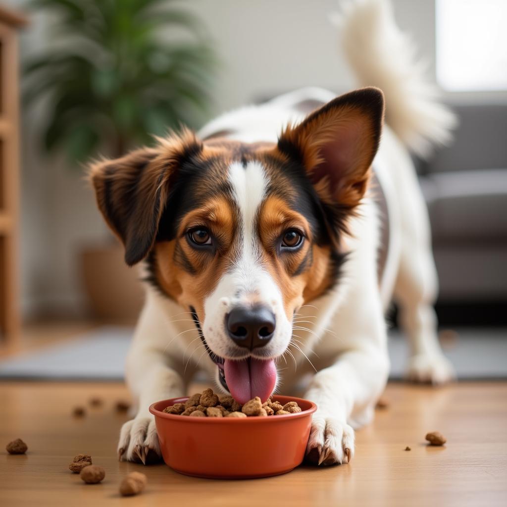 Happy Dog Enjoying Air Dried Food