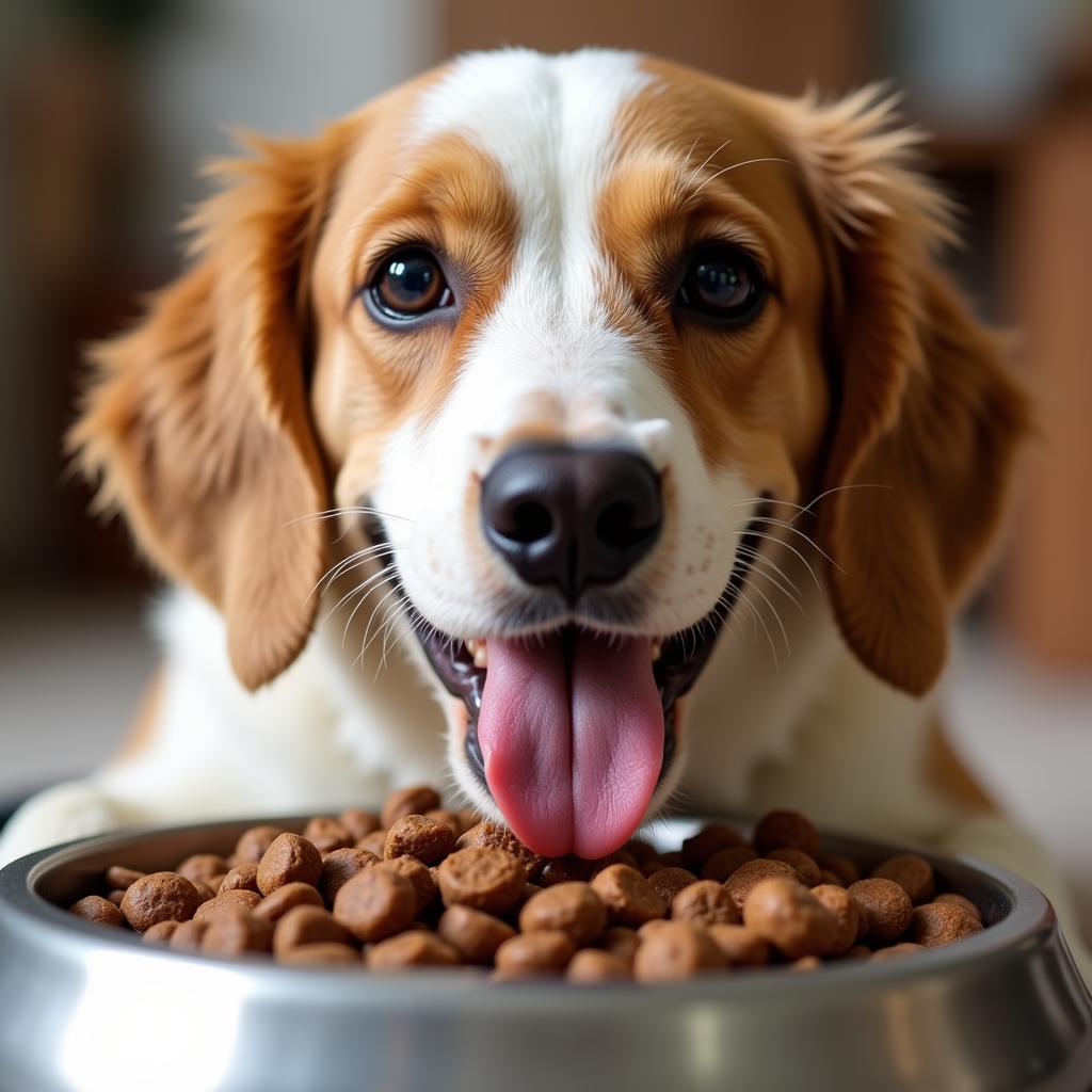 A Dog Enjoying Blue Buffalo Dog Food