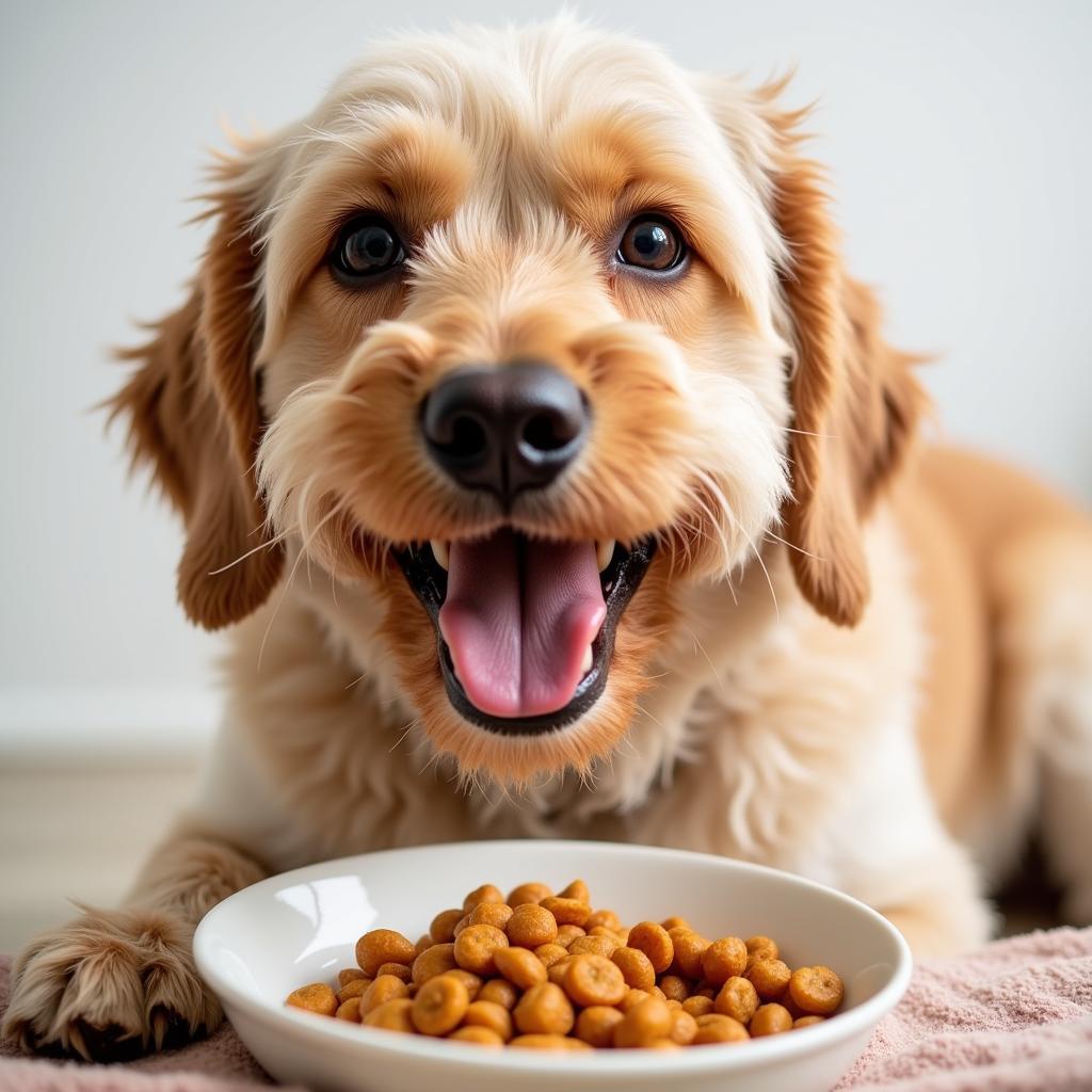 Dog Enjoying Grain Free Wet Food