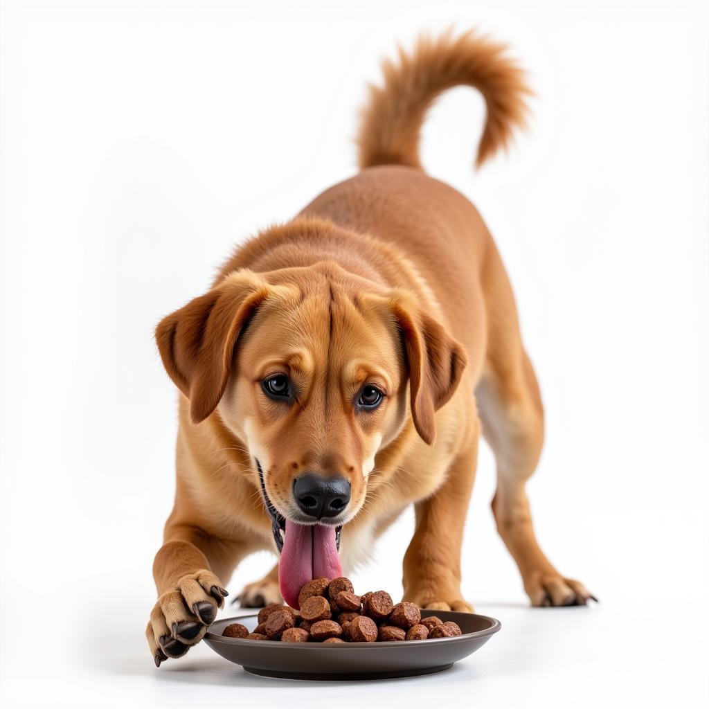 Happy Dog Eating Venison Dog Food