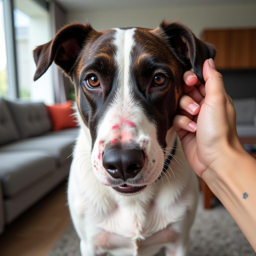 Dog scratching its ear: A common symptom of dog food allergies