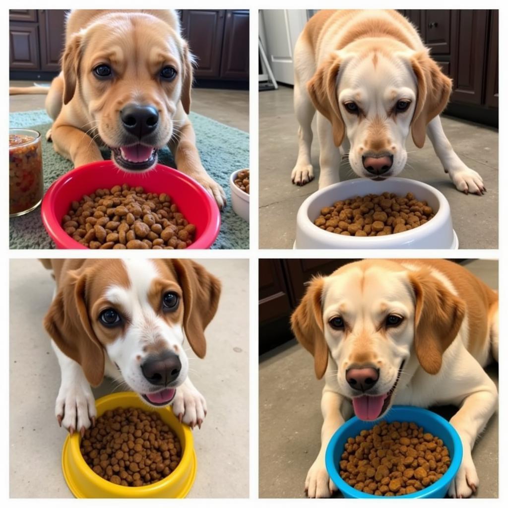 Dogs Enjoying Grandma Mae's Dog Food