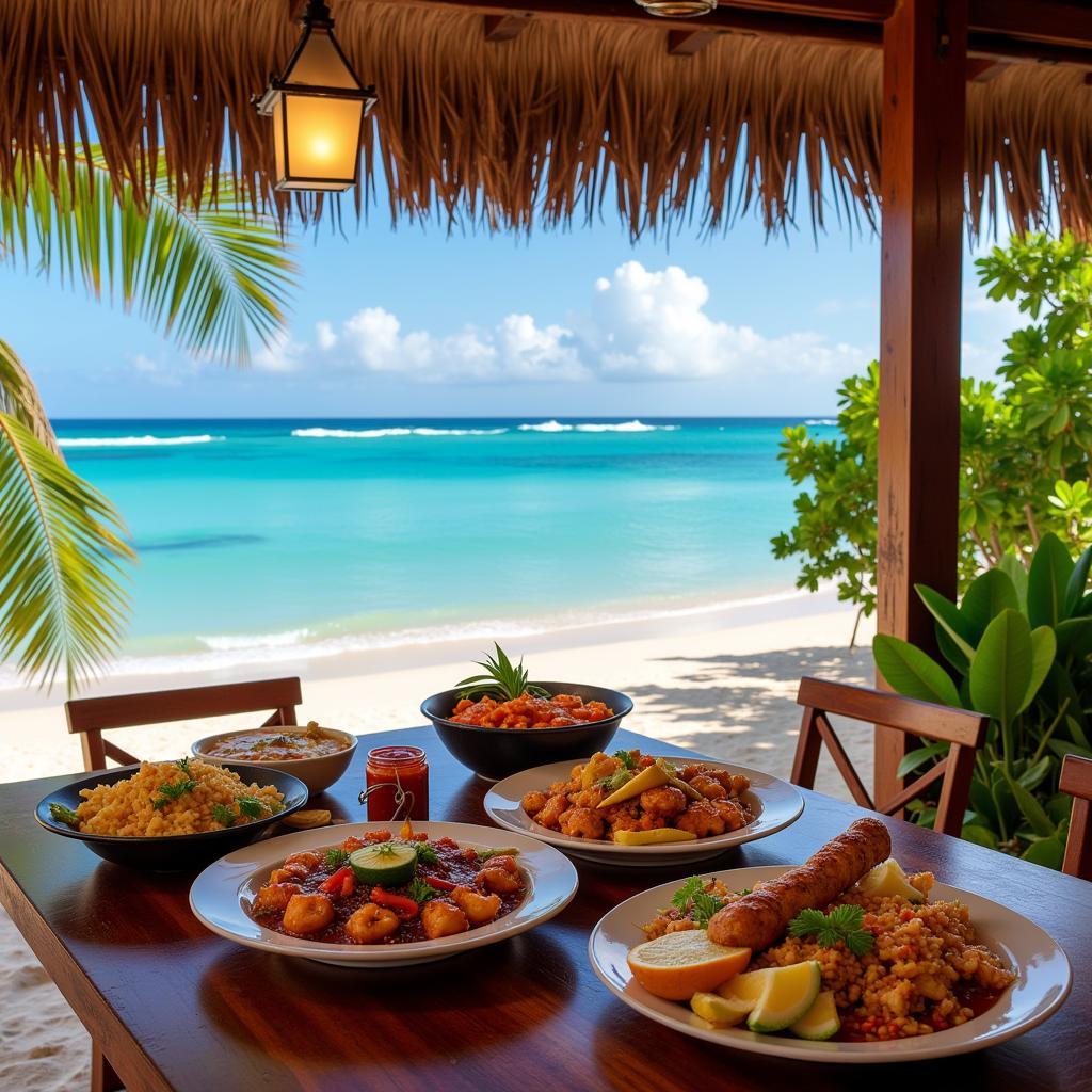 Dominican Food at a Punta Cana Beach Restaurant