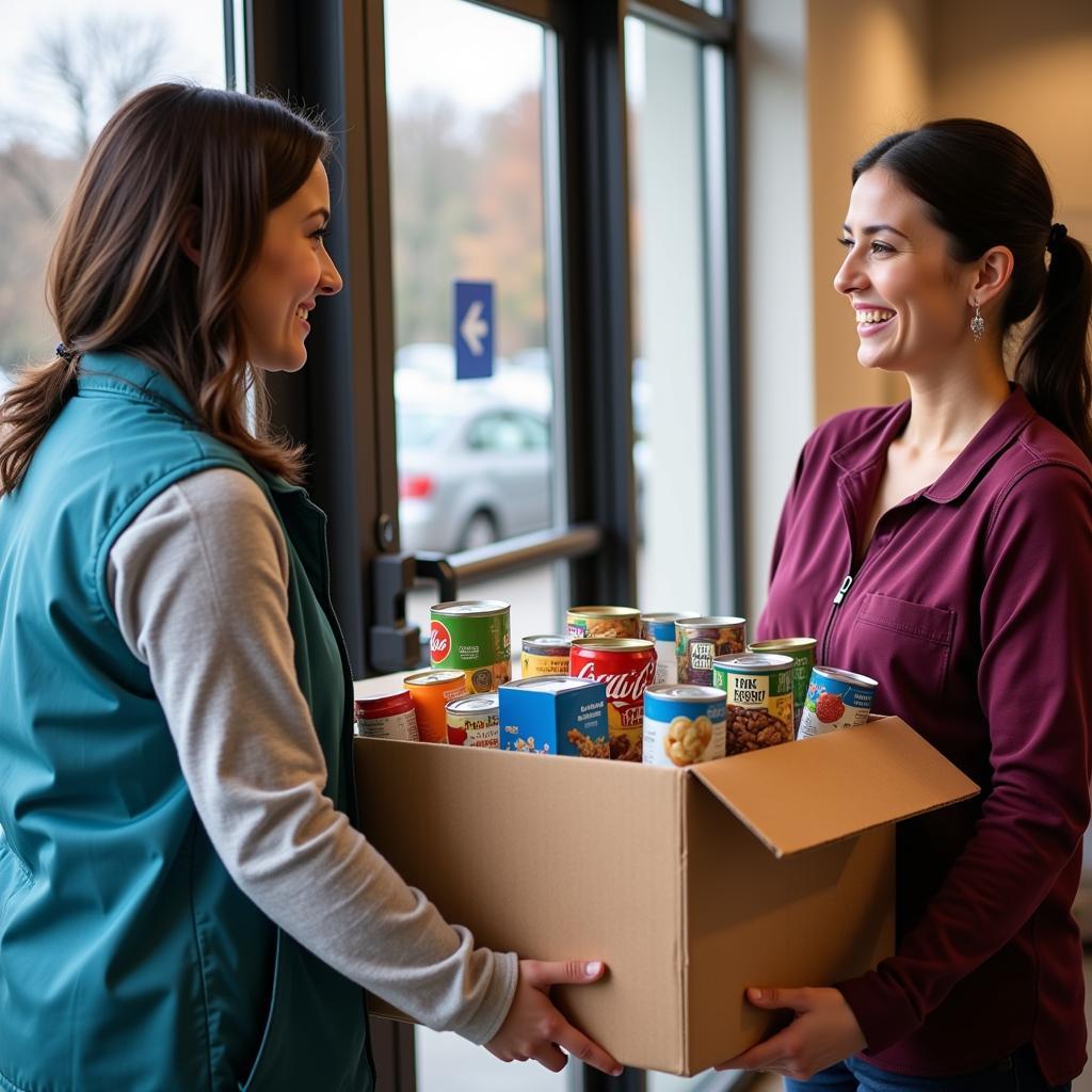 Donating Food Items at a Racine Food Pantry