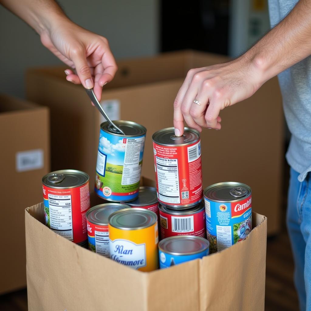 Donating Canned Goods to a Food Bank in Sebastian, FL