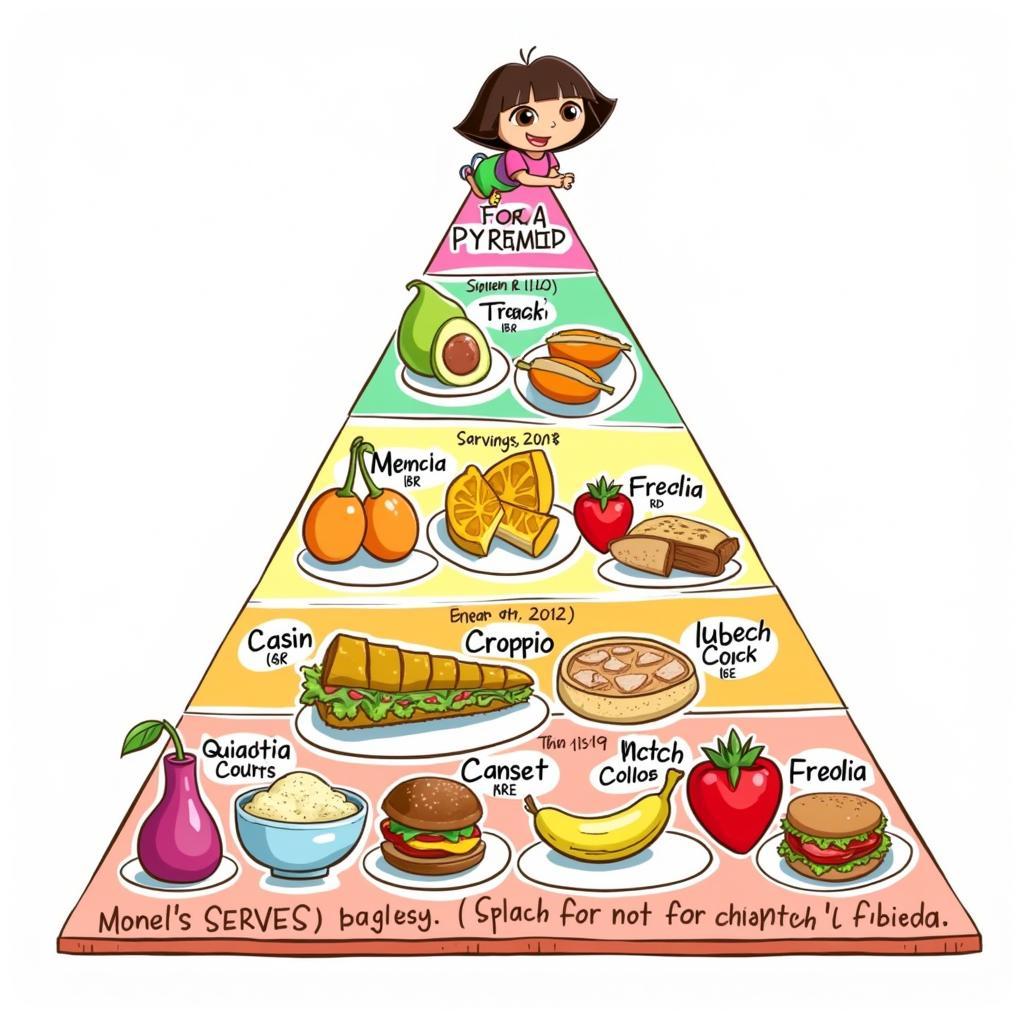 Dora the Explorer Food Pyramid Illustration