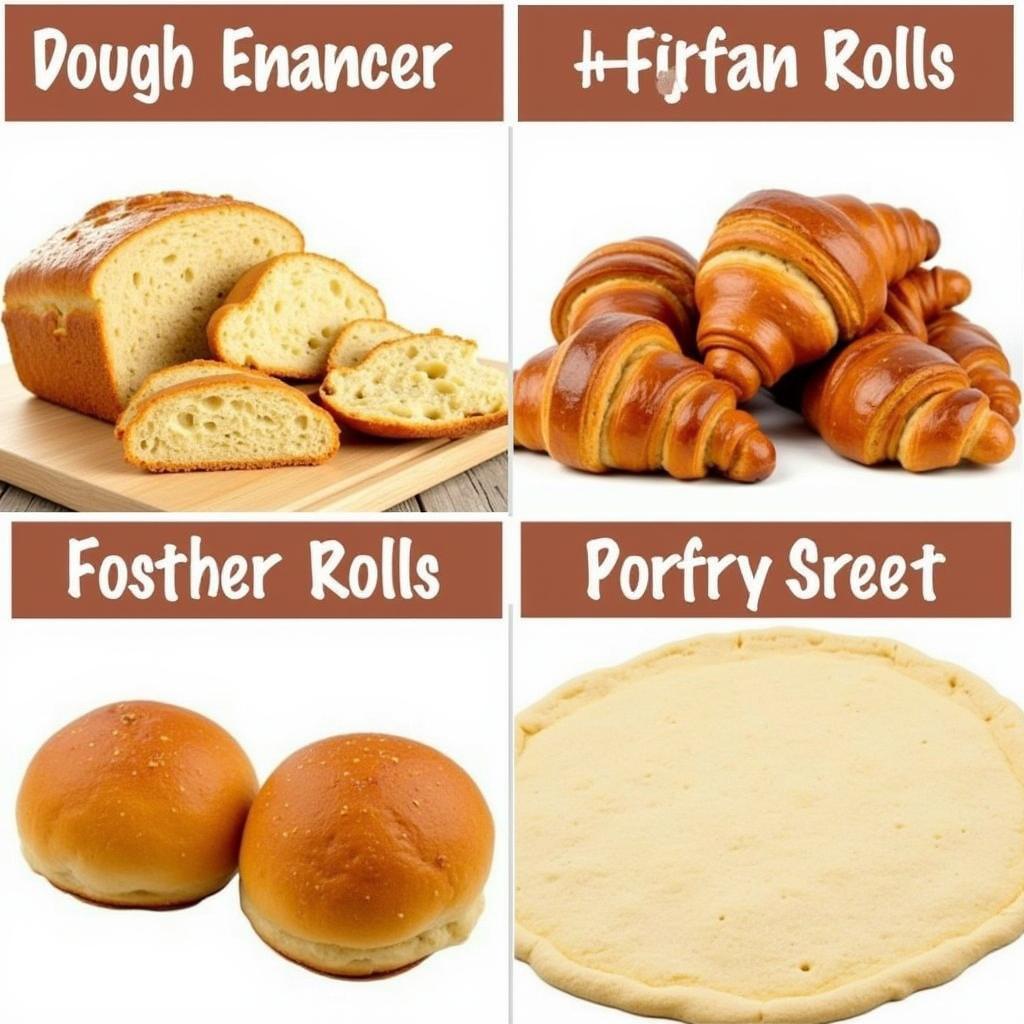 Various baked goods made using dough enhancer