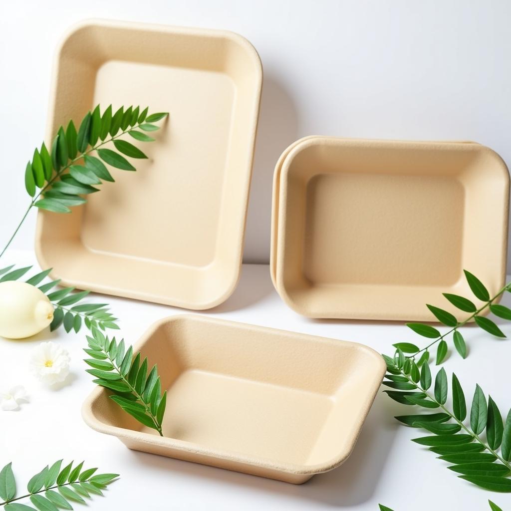 Eco-friendly Compostable Paper Food Trays