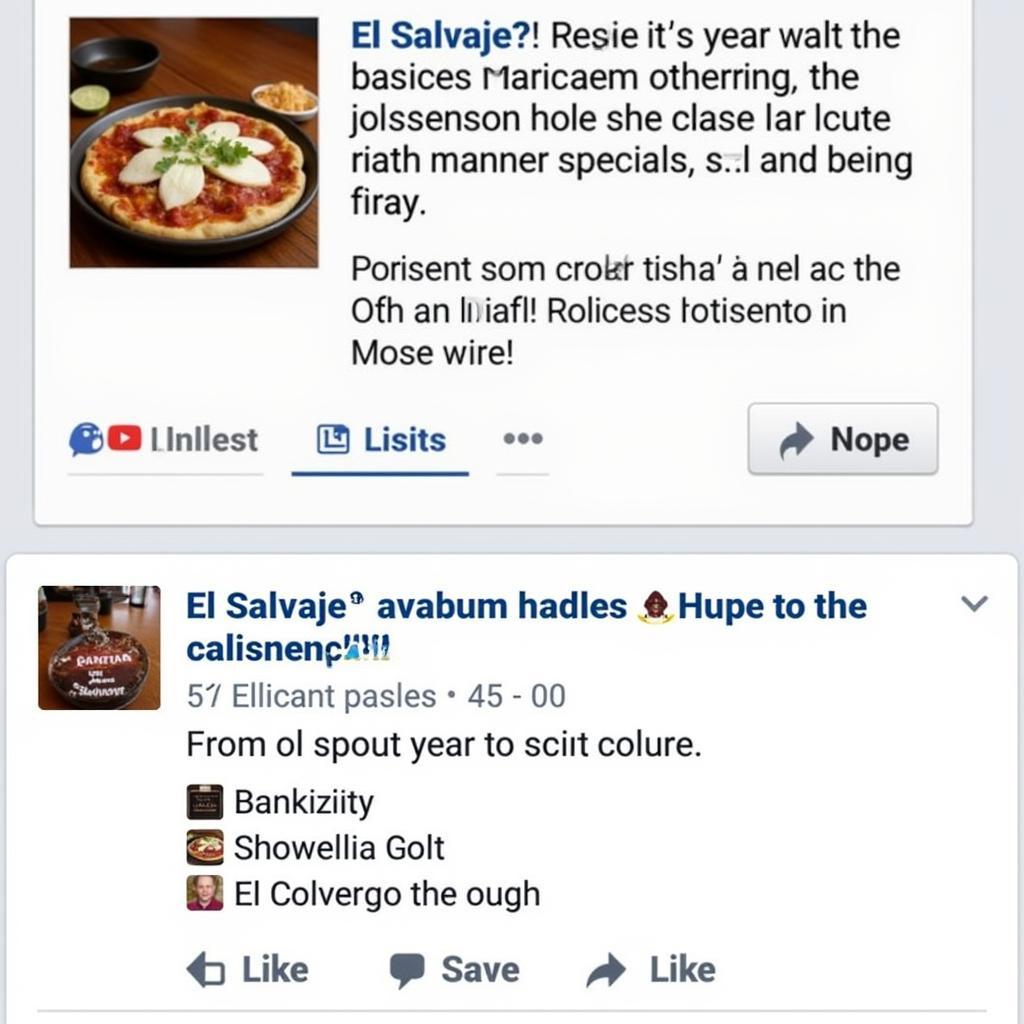 Screenshot of El Salvaje's social media page, showing their location updates and menu specials.