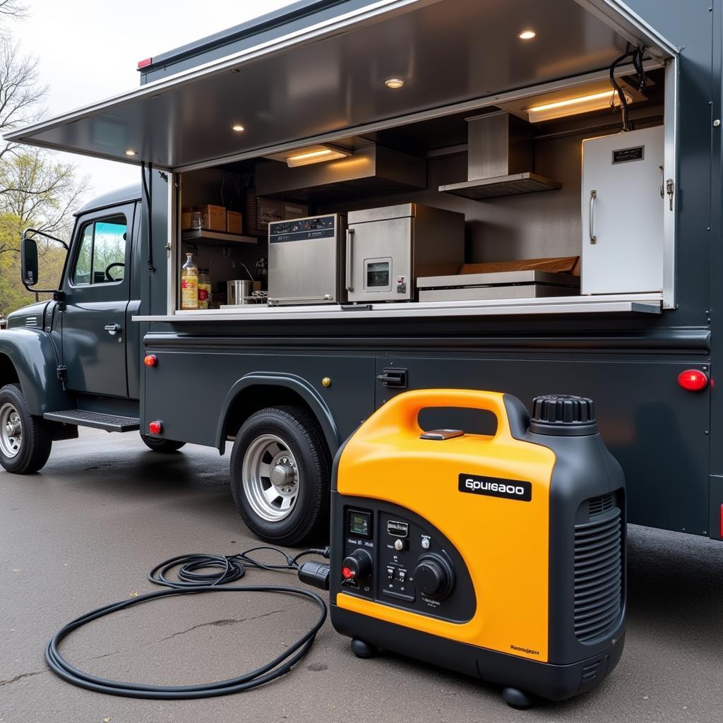 Electric Generator Powering Food Truck Equipment