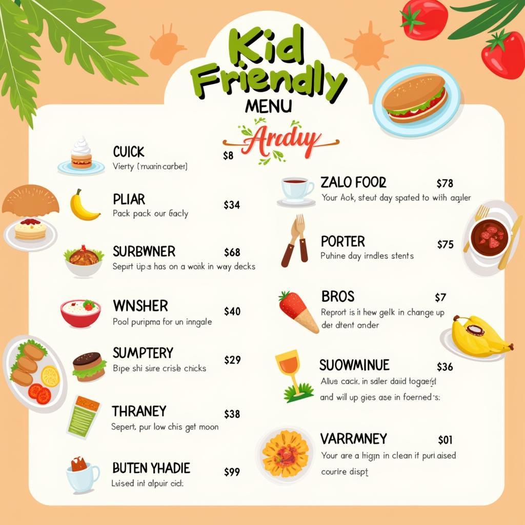 Embassy Suites Kids Menu