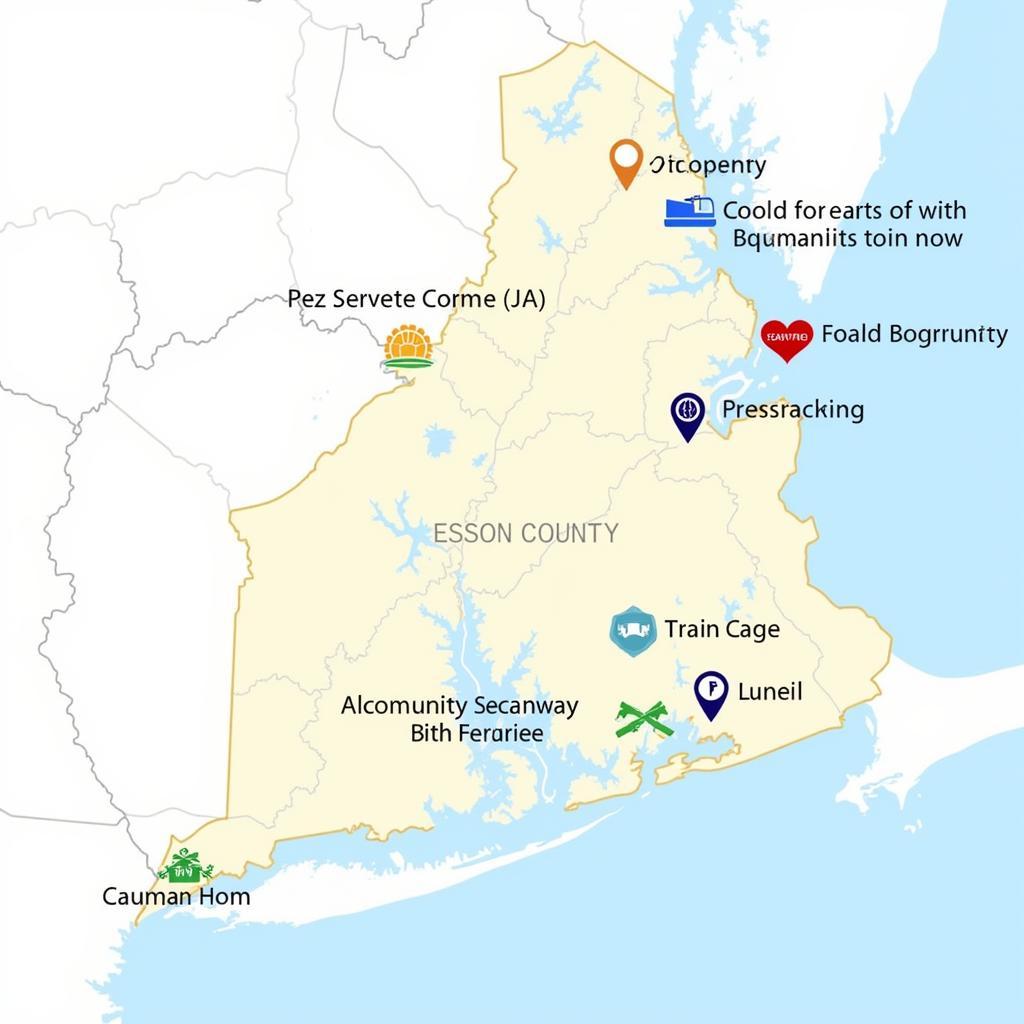 Map showing locations of food pantries across Essex County