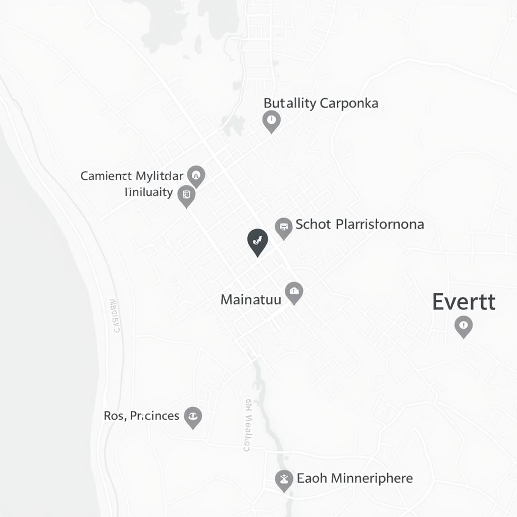 Map showing food bank locations in Everett, WA